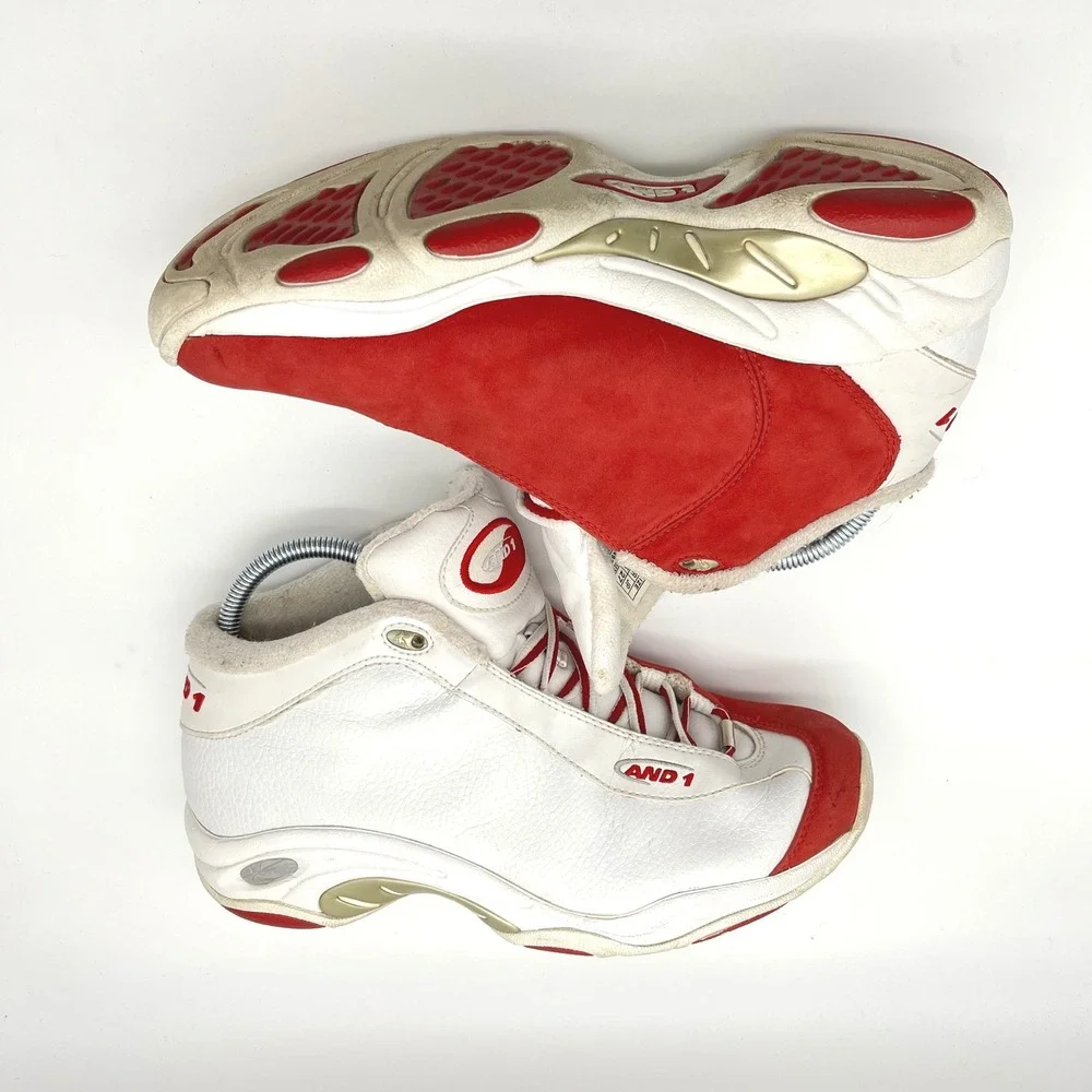 And1 Tai Chi 2002 Mens Basketball Shoes 9 White Red Sneakers‎ Athletic 20024939